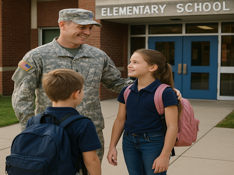 Military Vet with his children